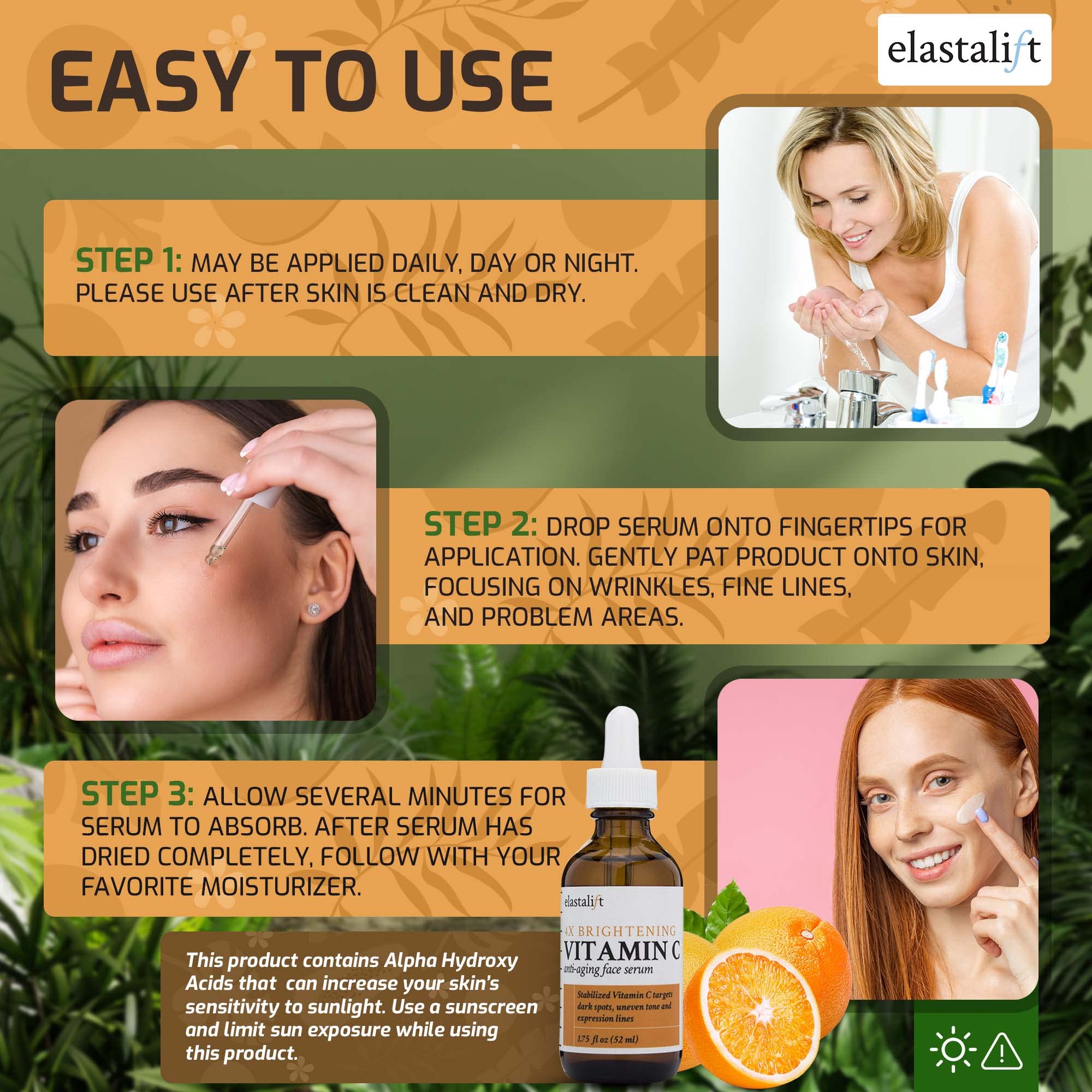 Applying Elastalift Serum after cleansing fits into daily routines.