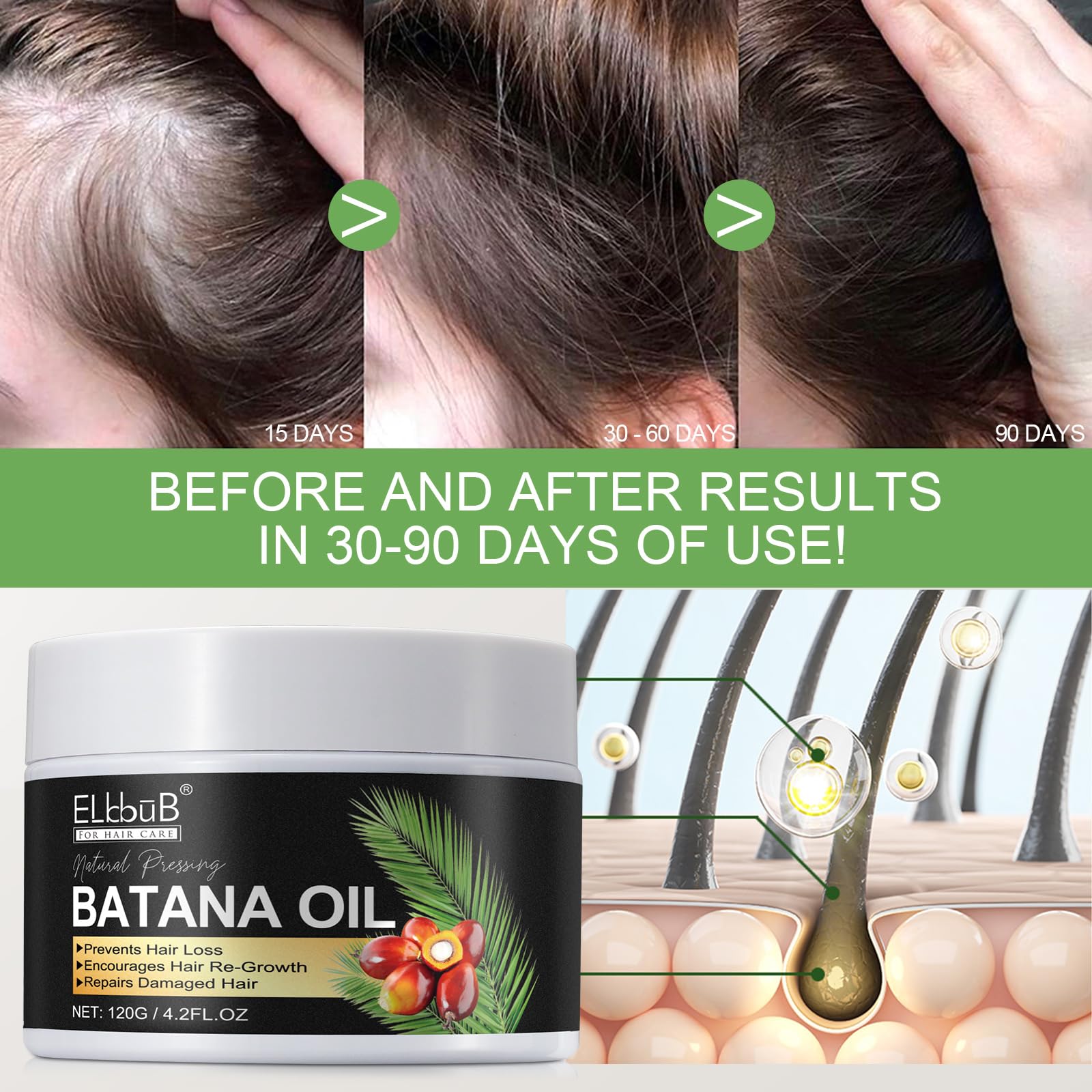 Hair application shot showing scalp-friendly hydration and nourishment