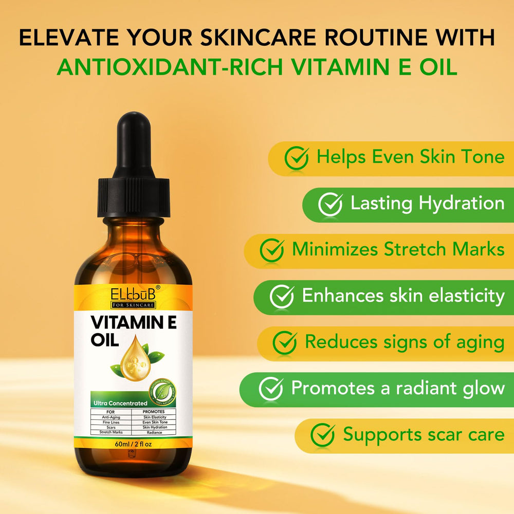 ELBBUB Vitamin E Oil applied to the face for gentle smoothing