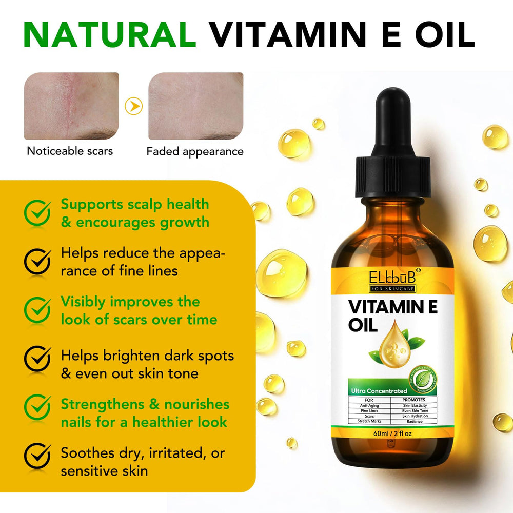 ELBBUB Vitamin E Oil used for hair treatment and shine