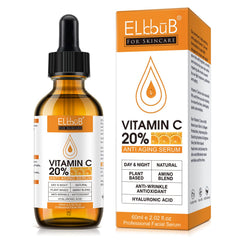 ELBBUB Sérum Vitamina C 20% en bote-frente, promueve brillo e hidratación diaria.