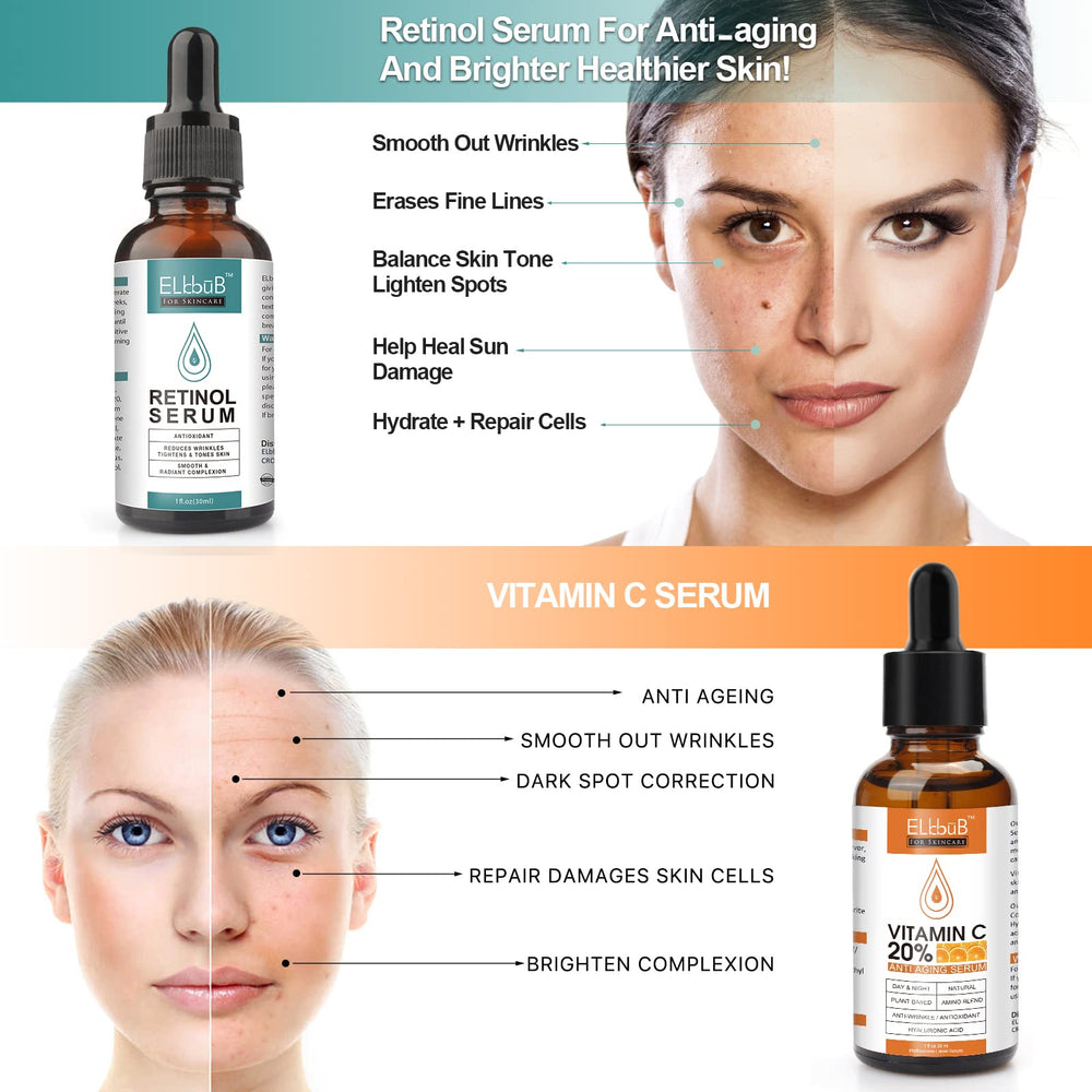 ELBBUB Vitamin C serum texture close-up highlighting lightweight hydration.