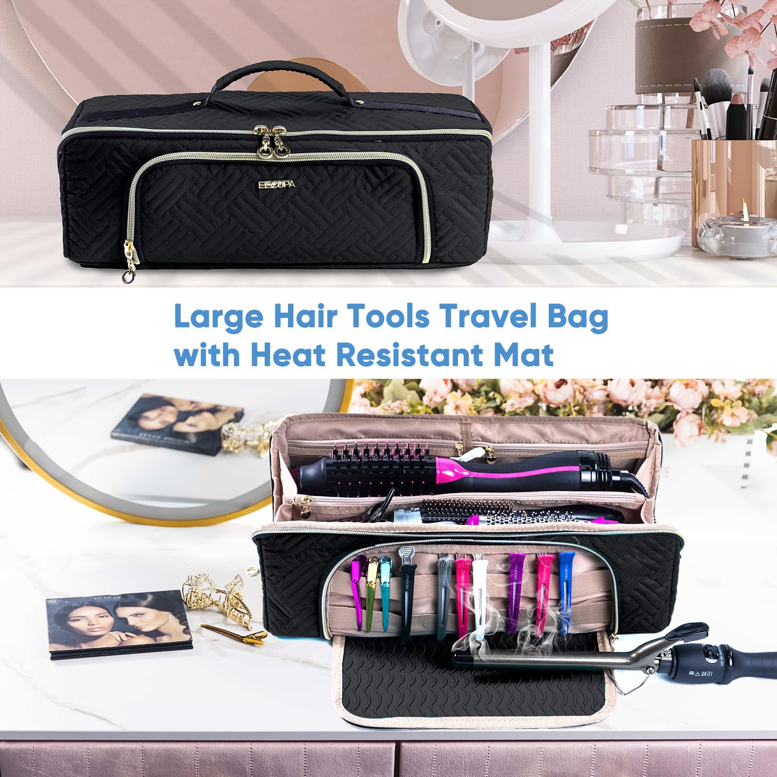 ELCUPA multifunctional travel bag for toiletries and makeup