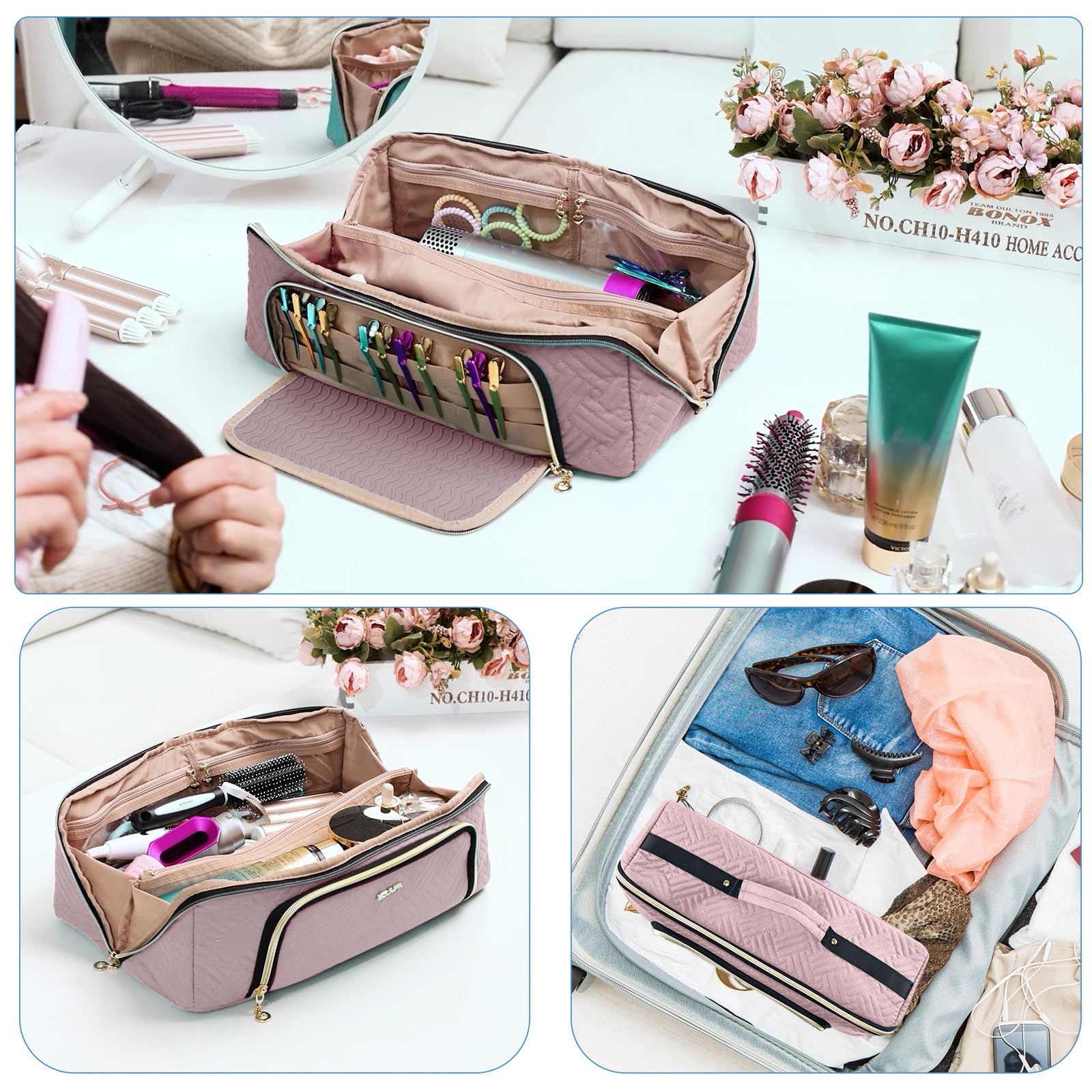 ELCUPA multipurpose travel bag doubles as a makeup and toiletry case.