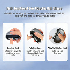 Electric Nail Clipper with magnetic lid and scrap storage for a tidy workspace.