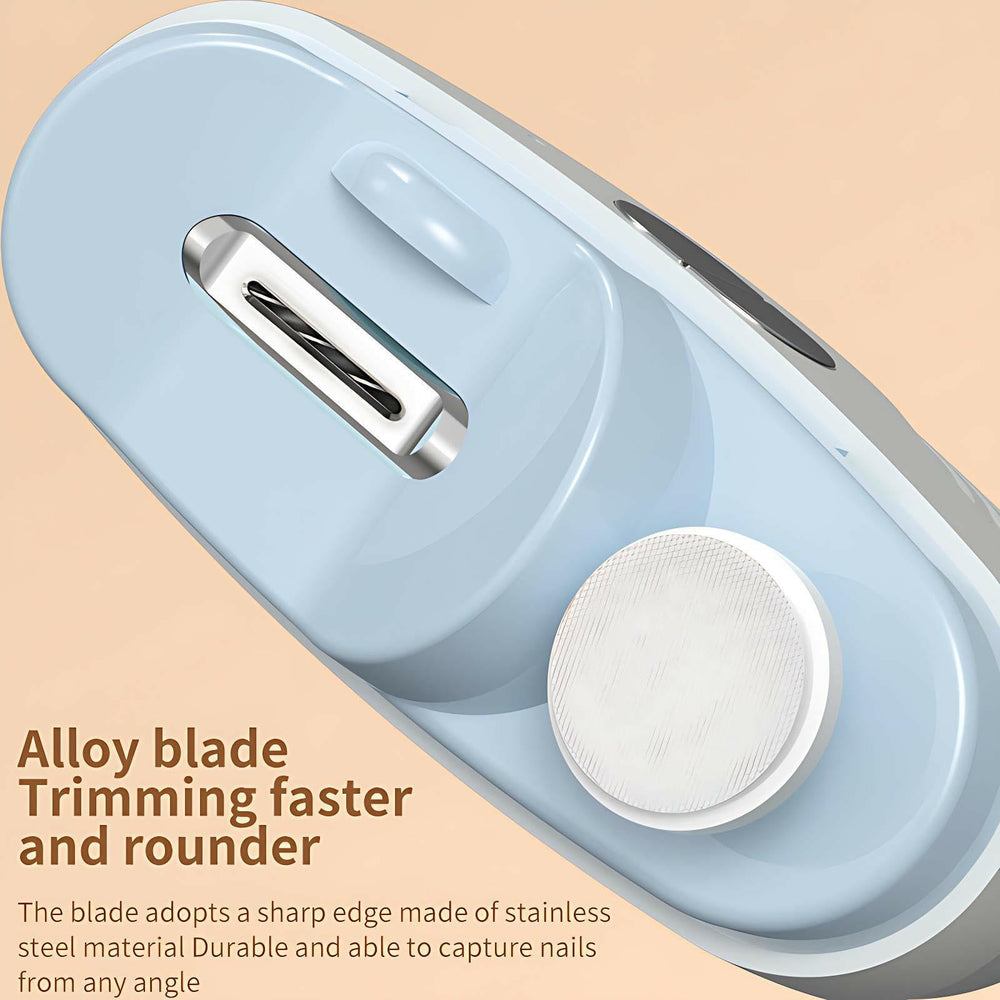 Electric Nail Clipper for Seniors LED-light enhances visibility during trimming.