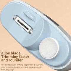 Electric Nail Clipper for Seniors LED-light enhances visibility during trimming.