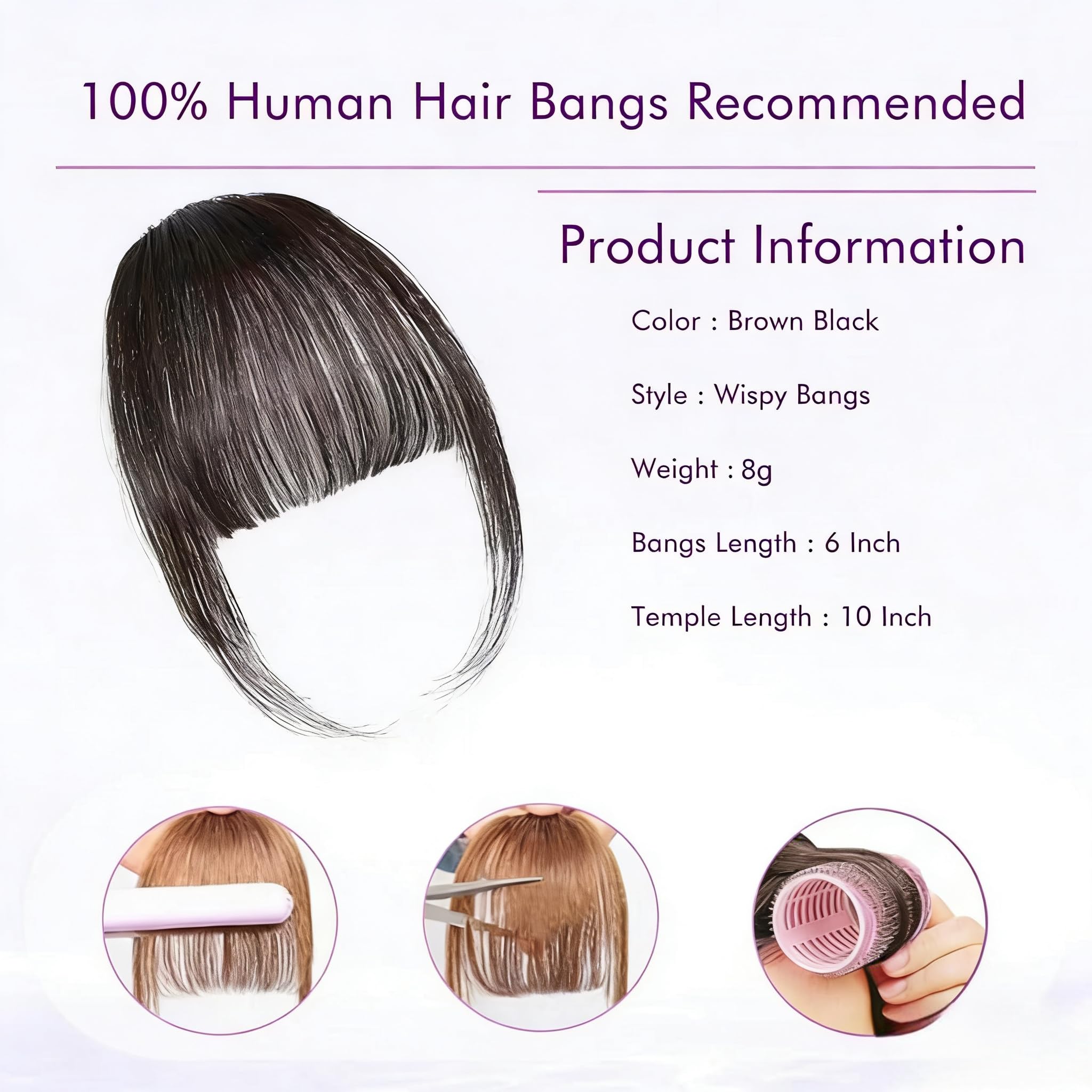 ELEFOCUS bangs are heat-styling friendly for curling or straightening.