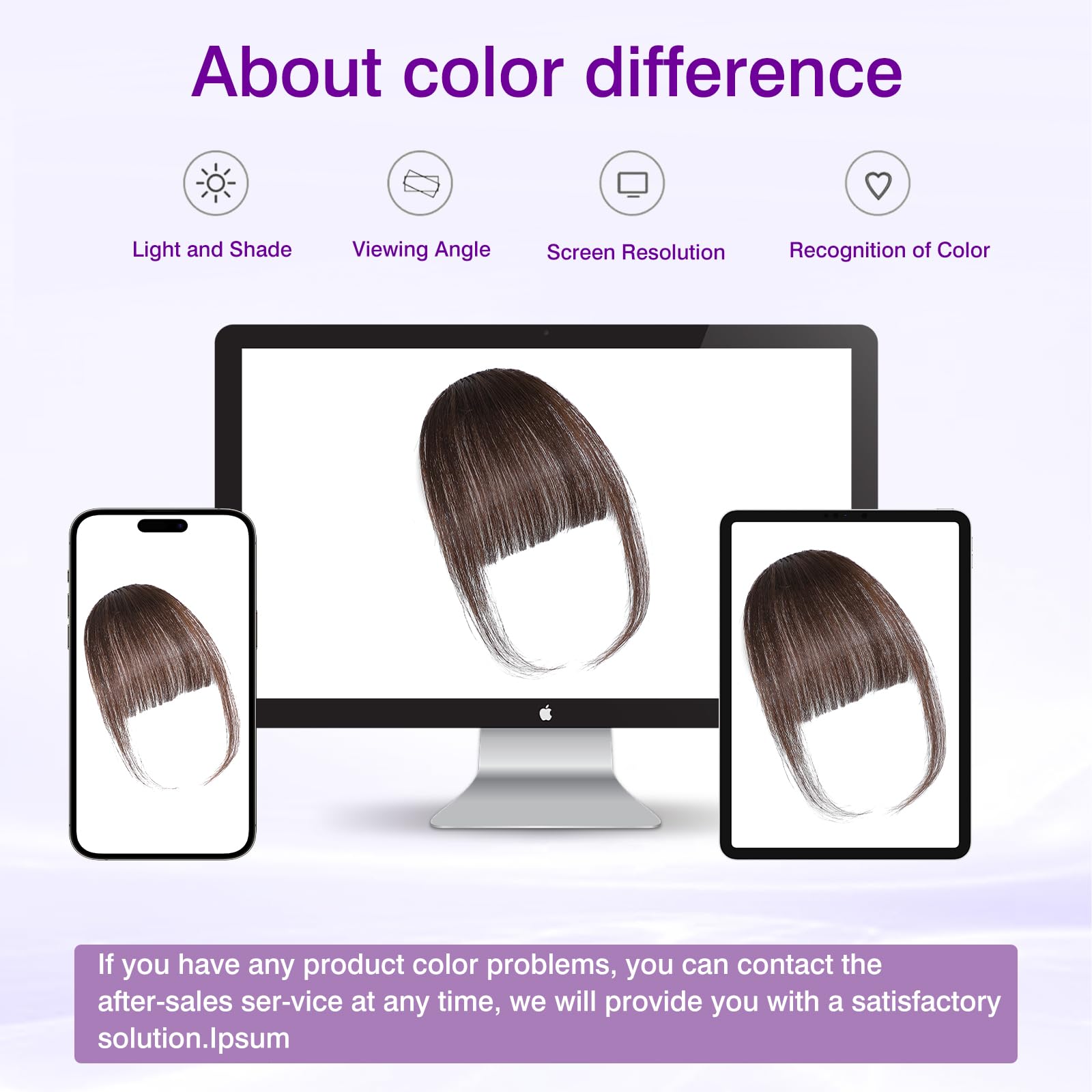 ELEFOCUS care-maintenance bangs image shows easy upkeep and long-lasting shine