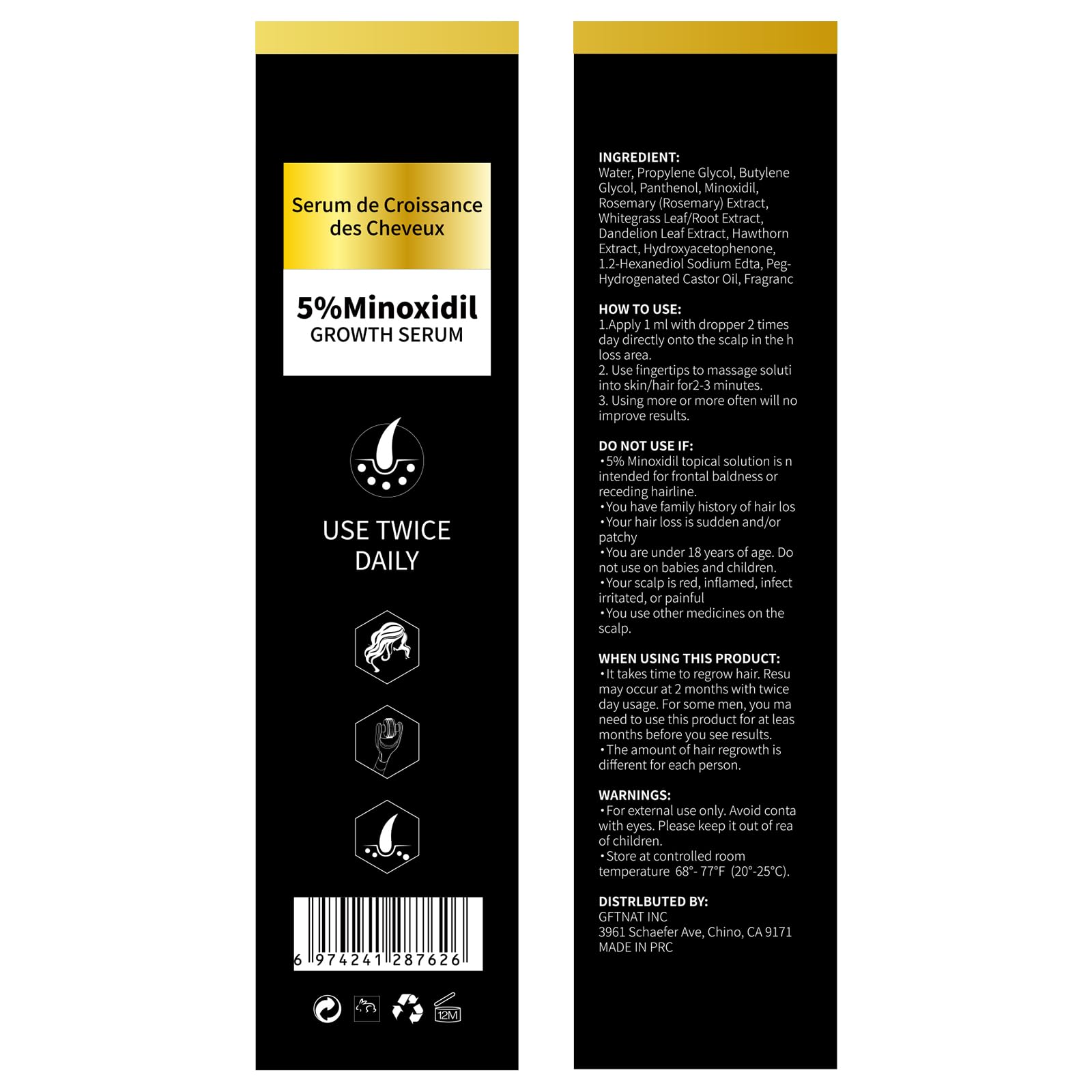Elegra Minoxidil paquete de dos frascos para uso continuo