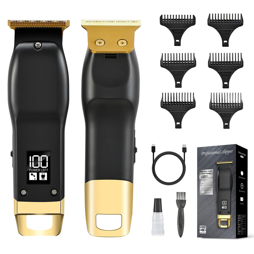 Elehomyou beard trimmer in black, front view, ideal for precise grooming at home