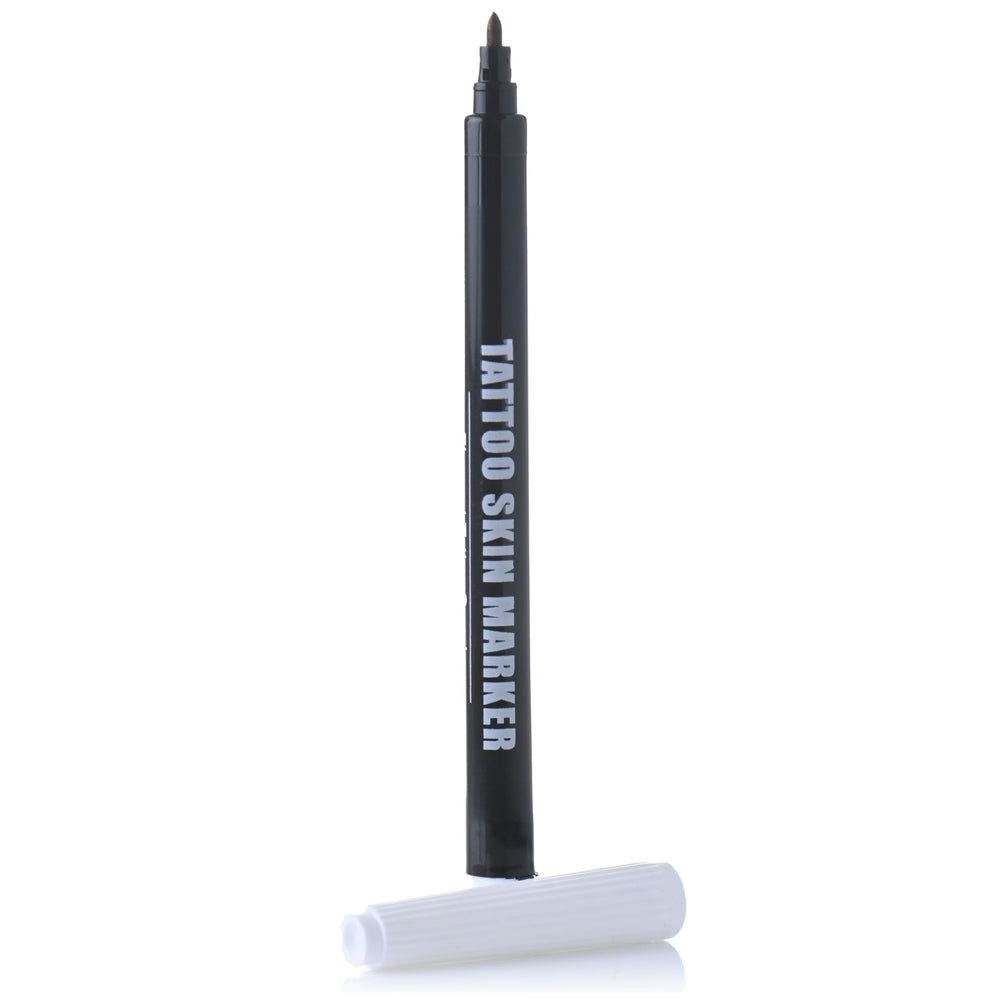 Dibujo libre en piel con marcadores Element Tattoo Supply para bocetos.