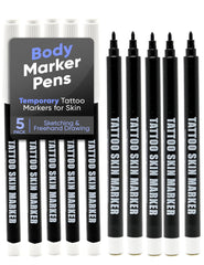 Marcador Element Tattoo Supply para piel con punta gruesa morada, ideal para delinear tatuajes.