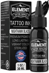 Element Tattoo Supply Nighthawk Black: contornos nítidos para líneas oscuras y definidas.