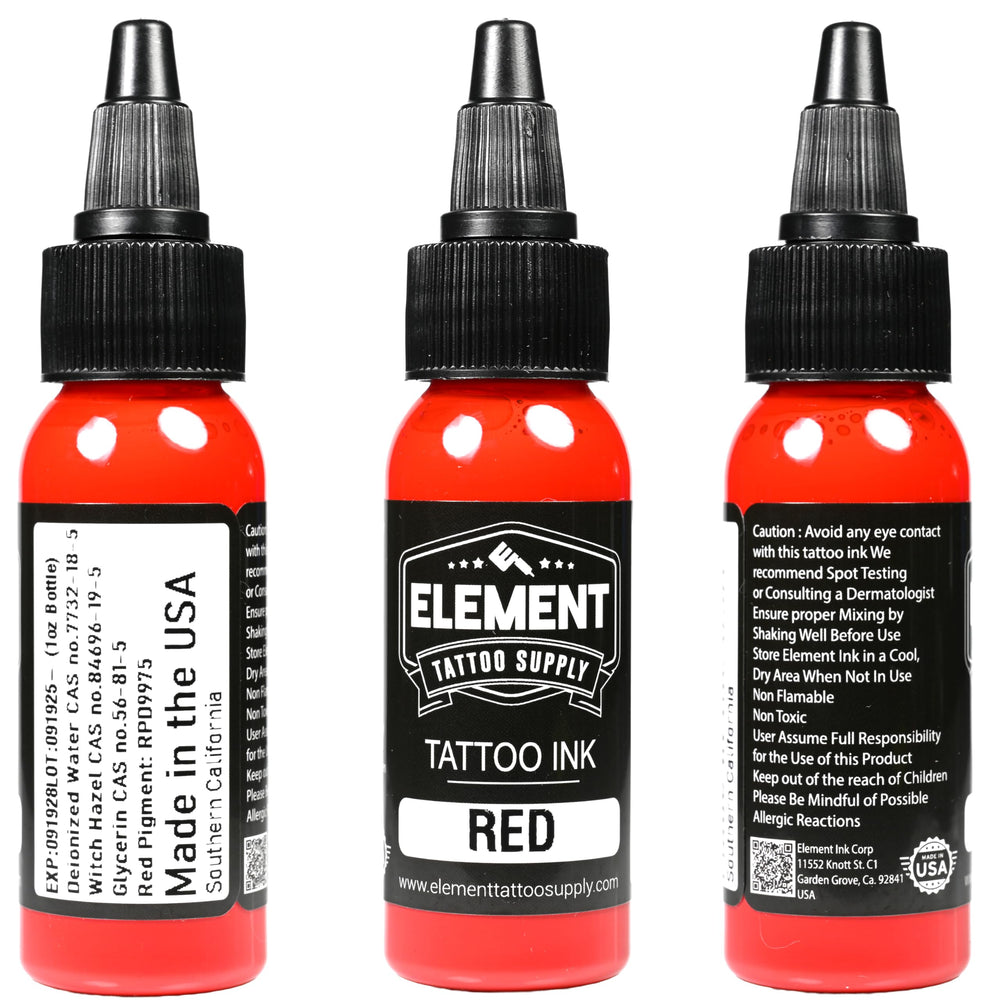 Element Tattoo Supply tinta sin acrílico, vegana y orgánica para una elección responsable.