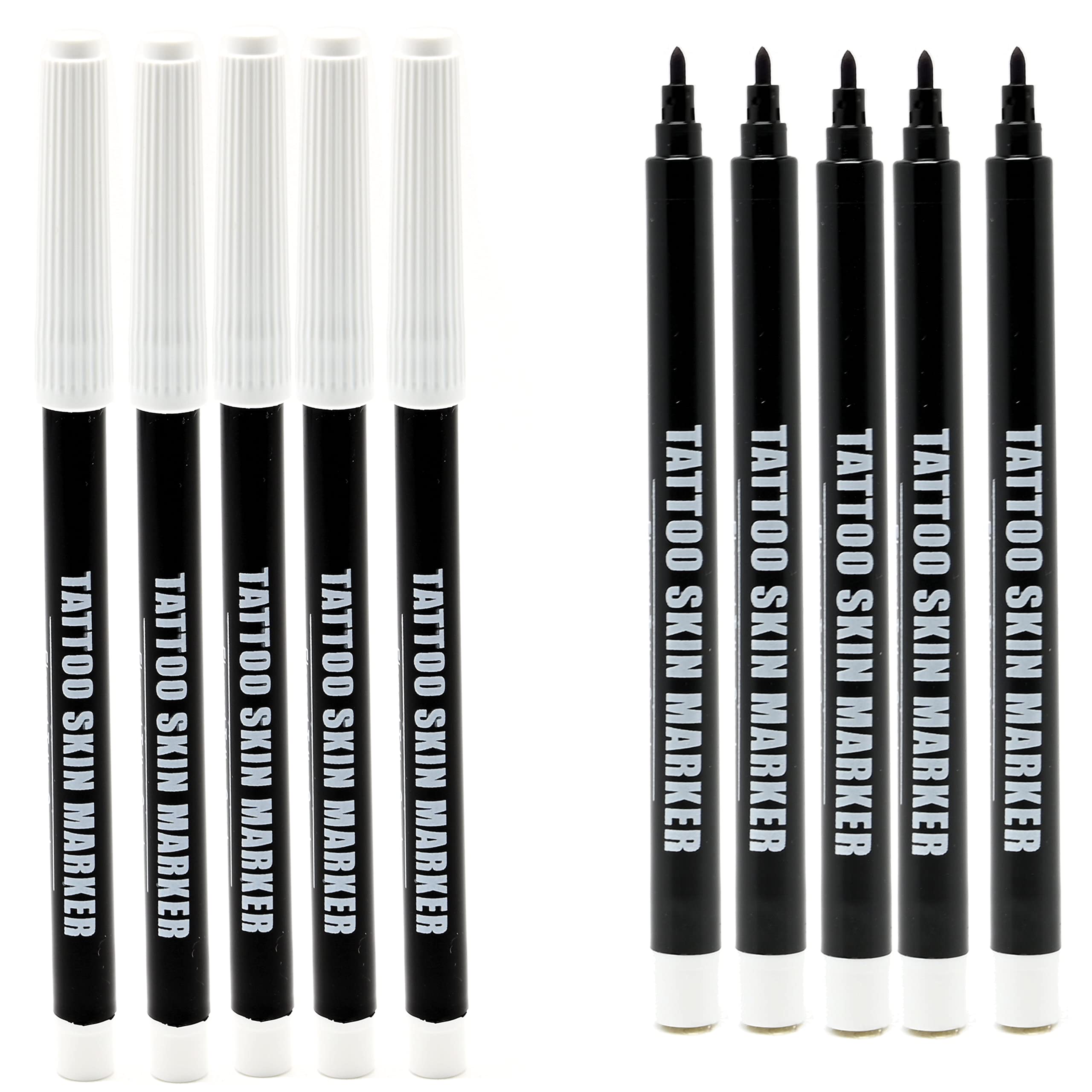 Marcador Element Tattoo Supply para tatuajes temporales en piel con punta morada.