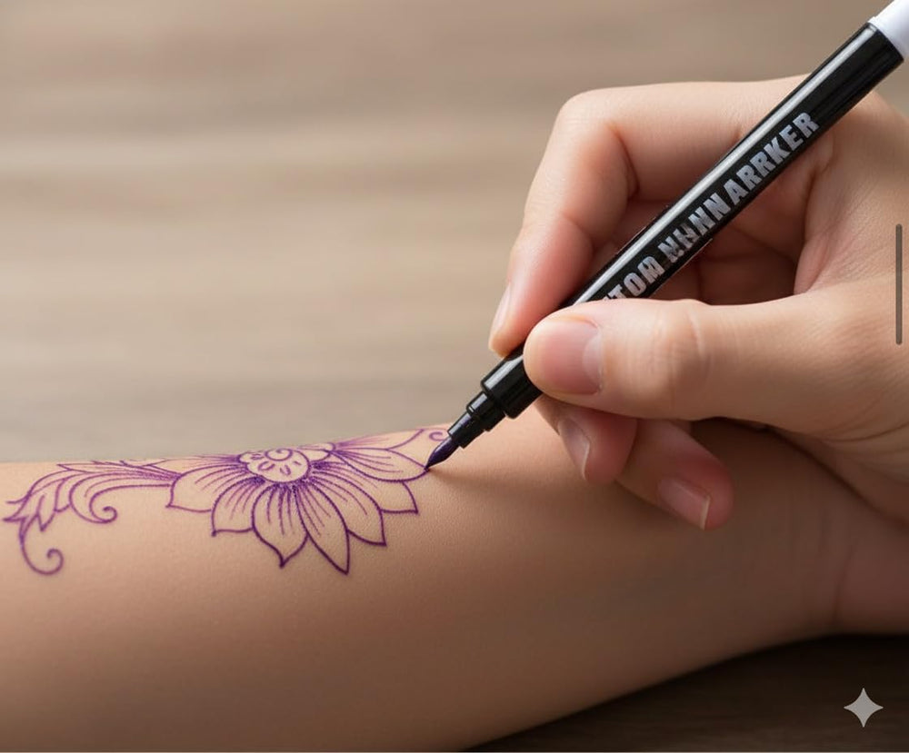 Tatuajes temporales fáciles con marcadores Element Tattoo Supply para piel.