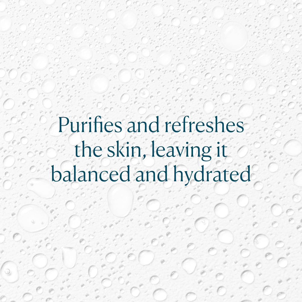 Application close-up showing toner smoothing onto clean skin.