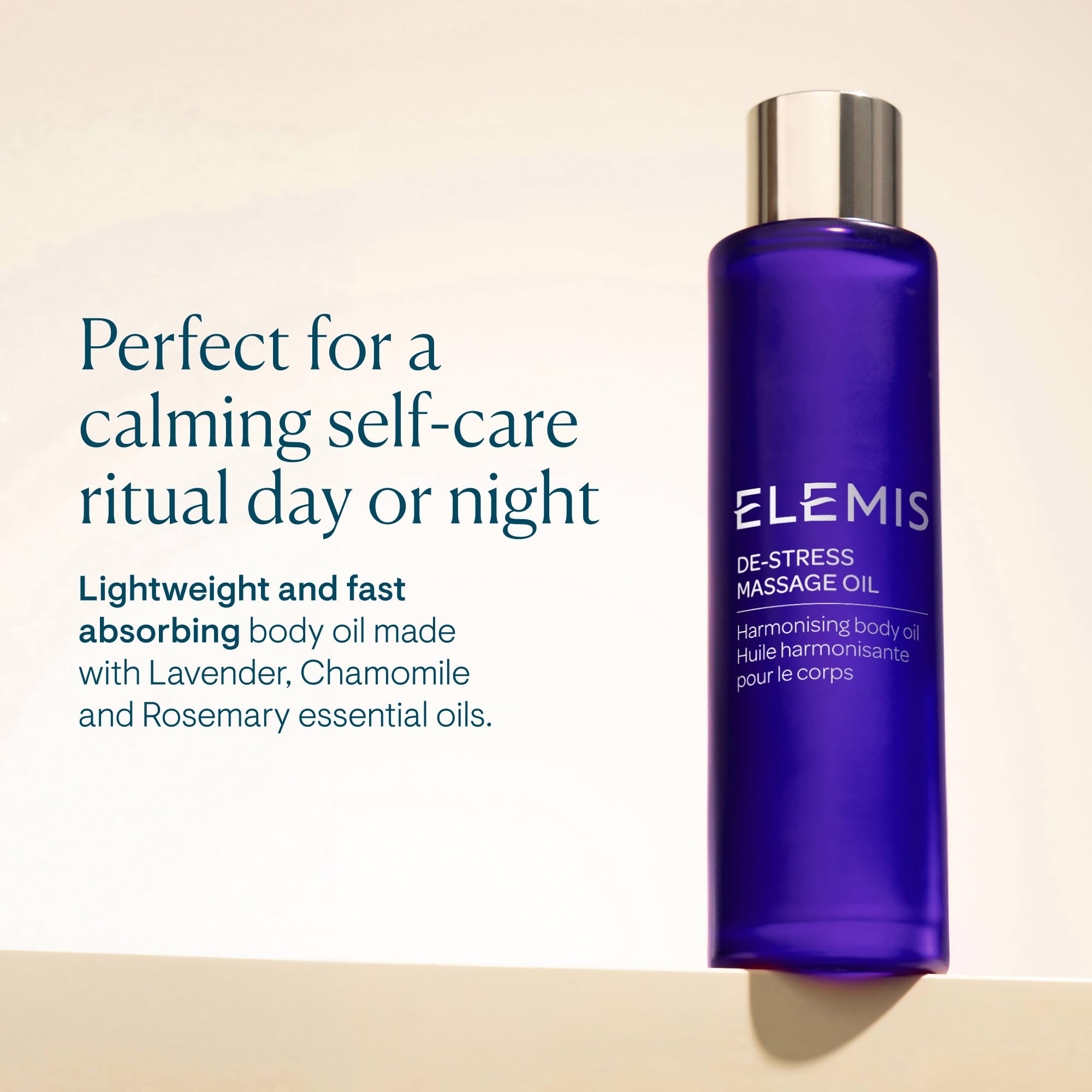 Elemis De-Stress Massage Oil Lavender drops with calming aroma