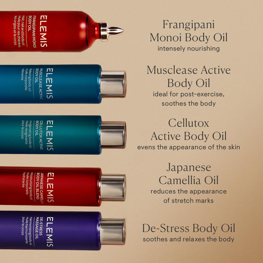 Elemis De-Stress Massage Oil spa scene suggesting self-care routine