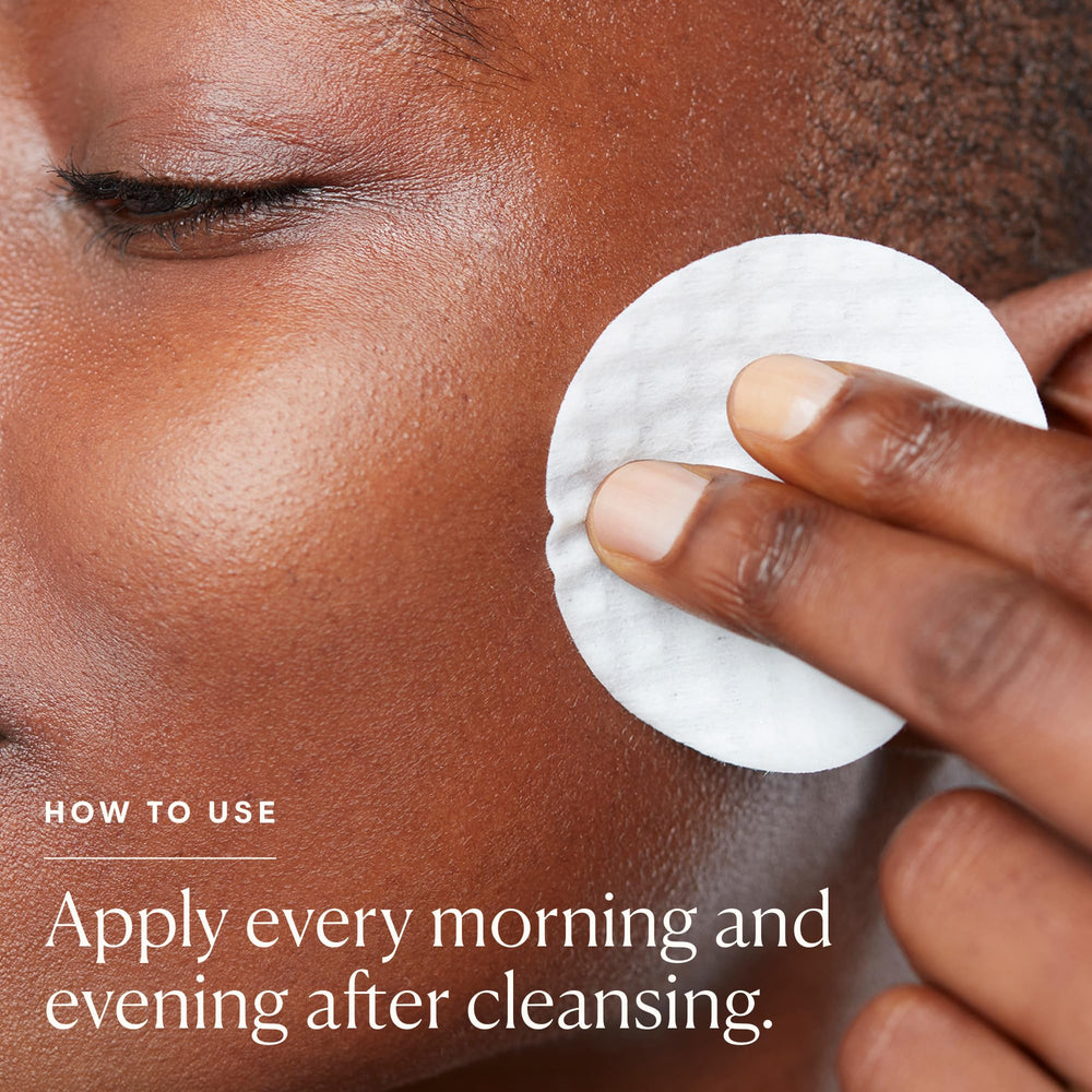 Lactic acid and tri-enzyme blend brightens and evens tone.