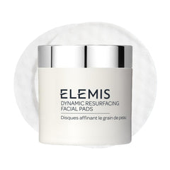 Elemis Dynamic Resurfacing Pads jar front for smoother skin texture.
