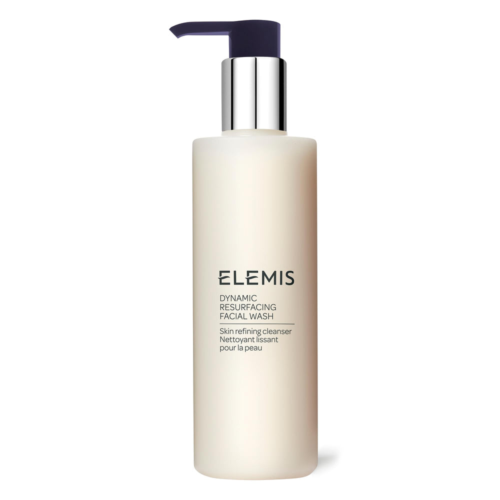 ELEMIS Dynamic Resurfacing Facial Wash bottle on shelf for gentle daily exfoliation