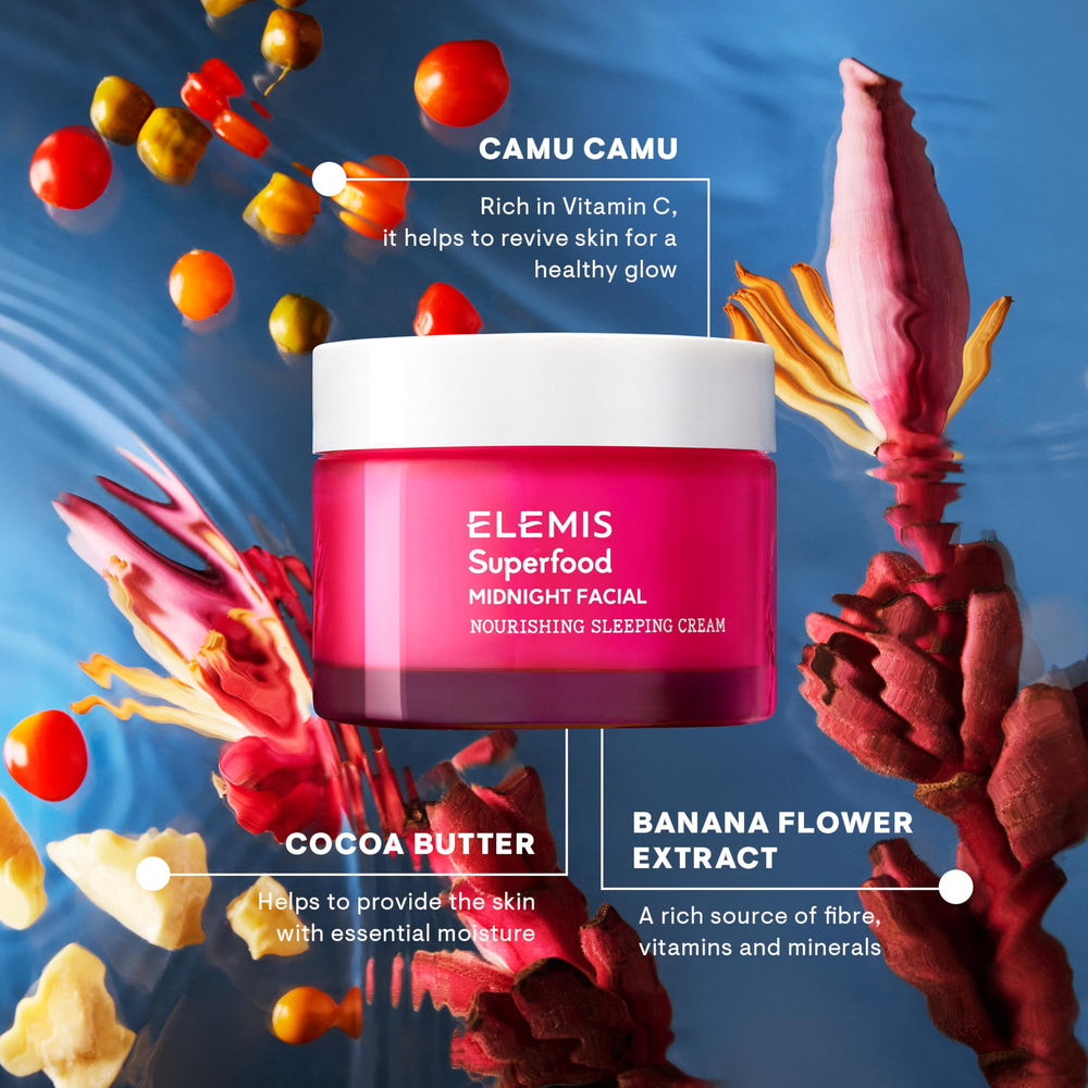 ELEMIS Midnight Facial cocoa-butter closeup promises nourishing moisture and smoothing feel.