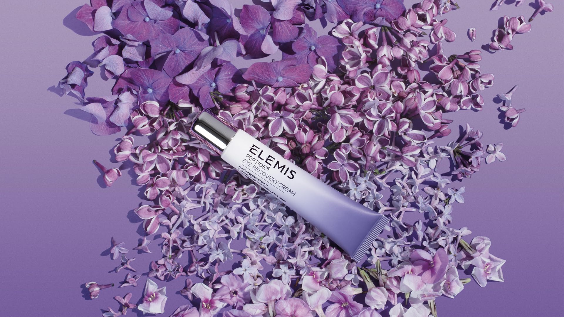 Close-up of ELEMIS Peptide4 Eye Recovery Cream texture cooling under-eye care.