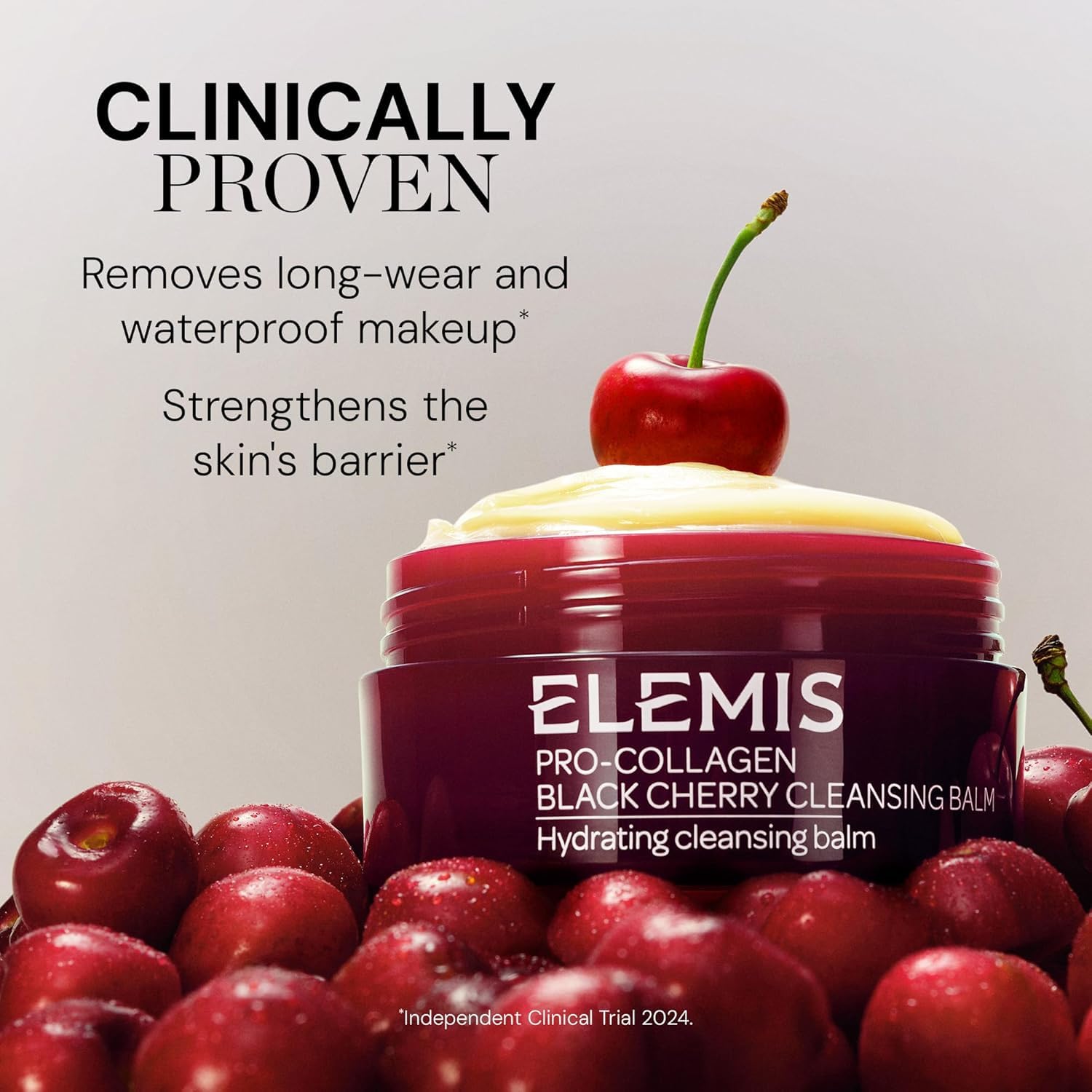 ELEMIS Pro-Collagen Black Cherry Cleansing Balm deep cleanses while nourishing skin.