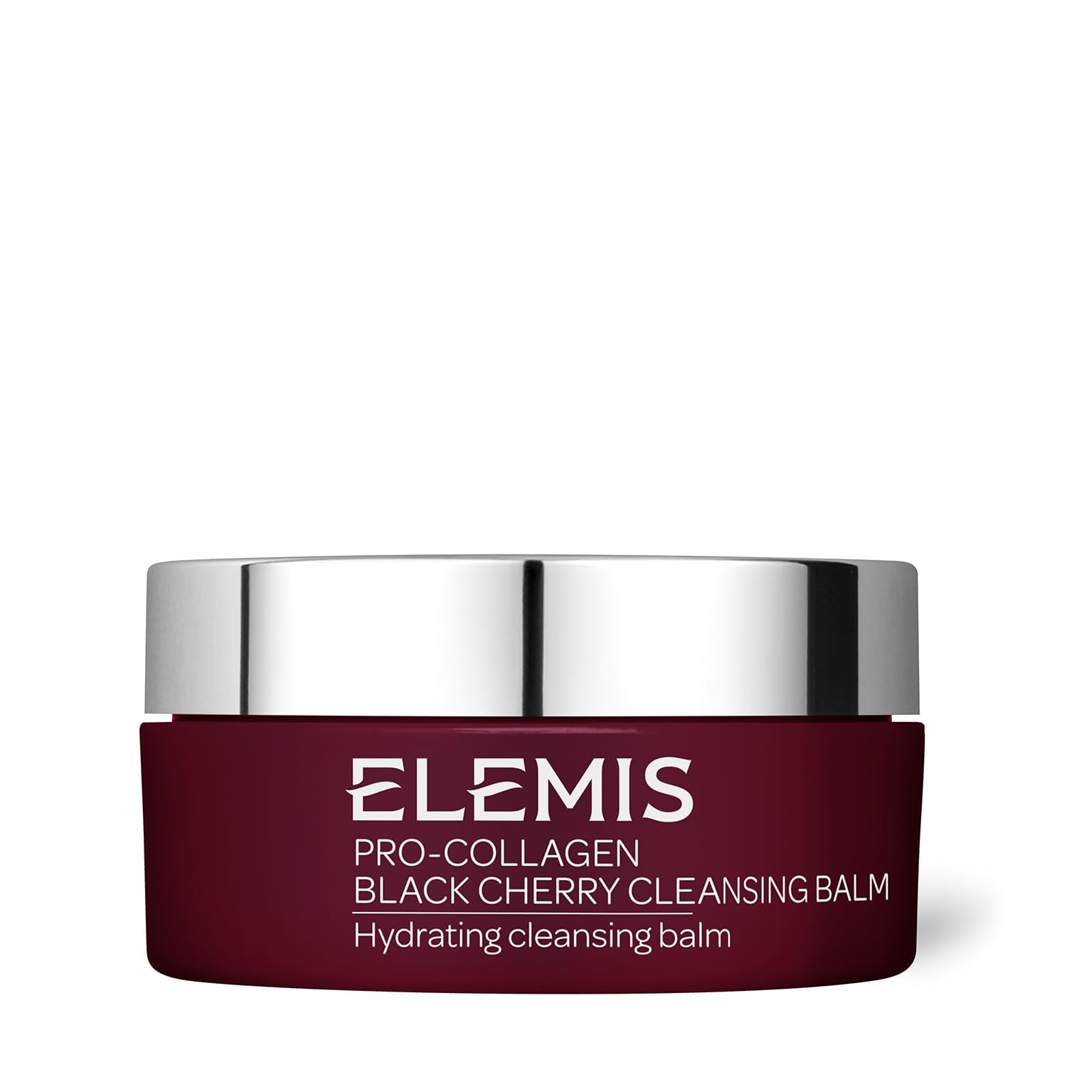 ELEMIS Pro-Collagen Black Cherry Cleansing Balm packaging shown, premium tub for daily cleansing.