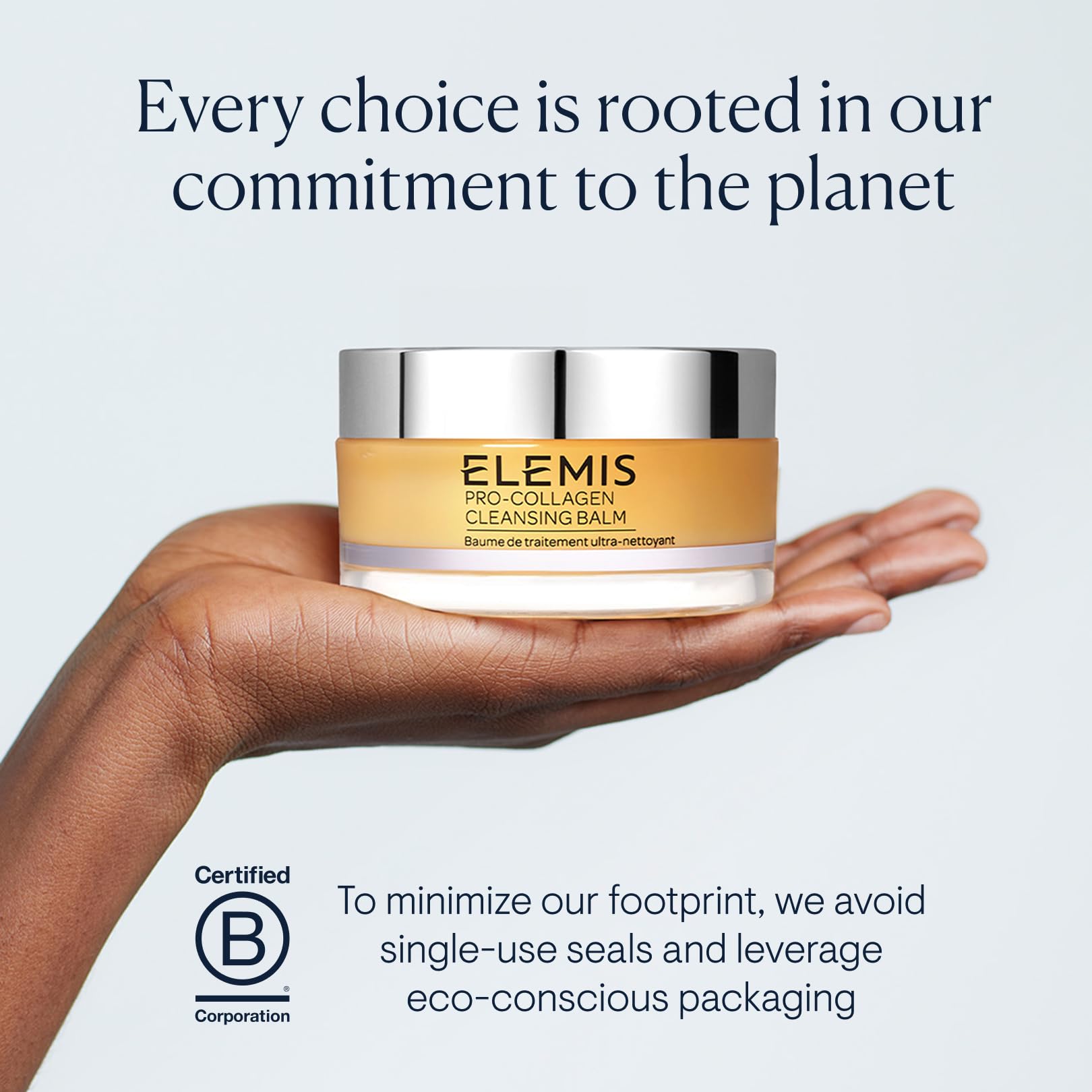 Elemis Pro-Collagen Cleansing Balm face neck decollete shows gentle cleansing and nourishes skin.