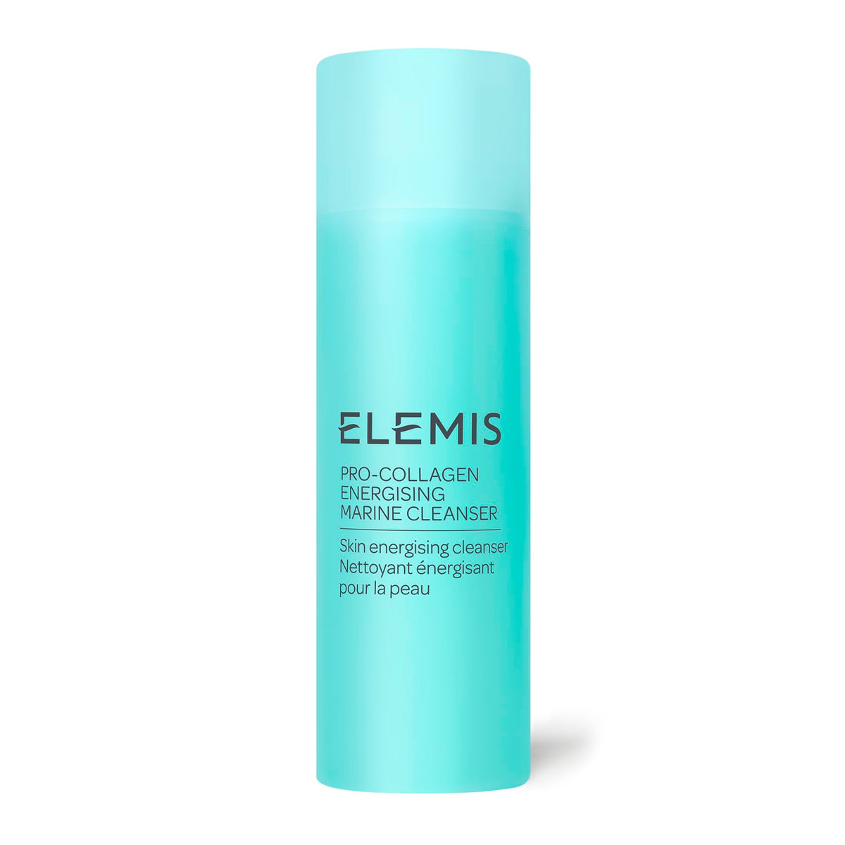 Elemis Pro-Collagen Energising Marine Cleanser bottle close-up purifies skin.