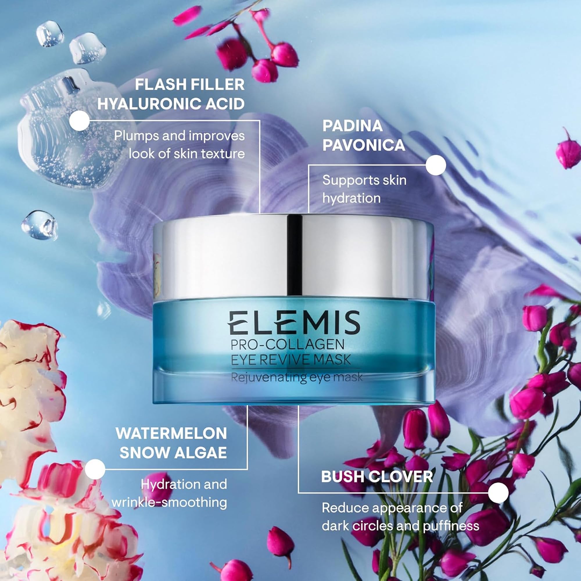 Elemis cooling gel helps reduce puffiness around the eyes.