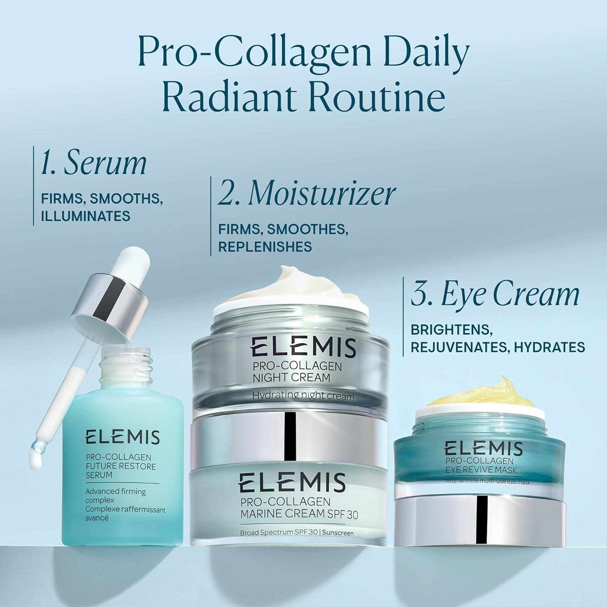 Elemis Pro-Collagen Eye Revive Mask under makeup compatible for day use.