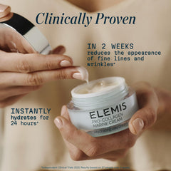 ELEMIS Pro-Collagen Marine Cream applying routine image illustrating smooth absorption.