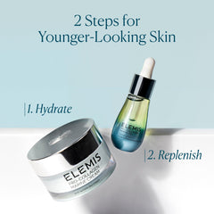 Morning skincare routine with ELEMIS Pro-Collagen Marine Oil in a sleek bottle.
