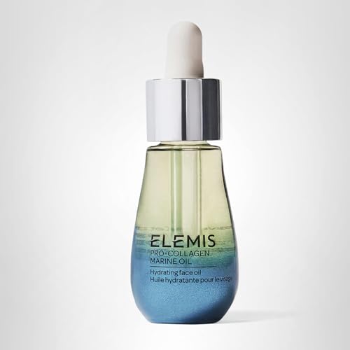 Compact travel-friendly packaging of ELEMIS Pro-Collagen Marine Oil 15ml for on-the-go.