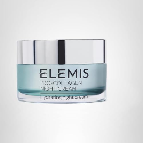 The ELEMIS logo sits beside the Pro-Collagen Night Cream on a vanity.