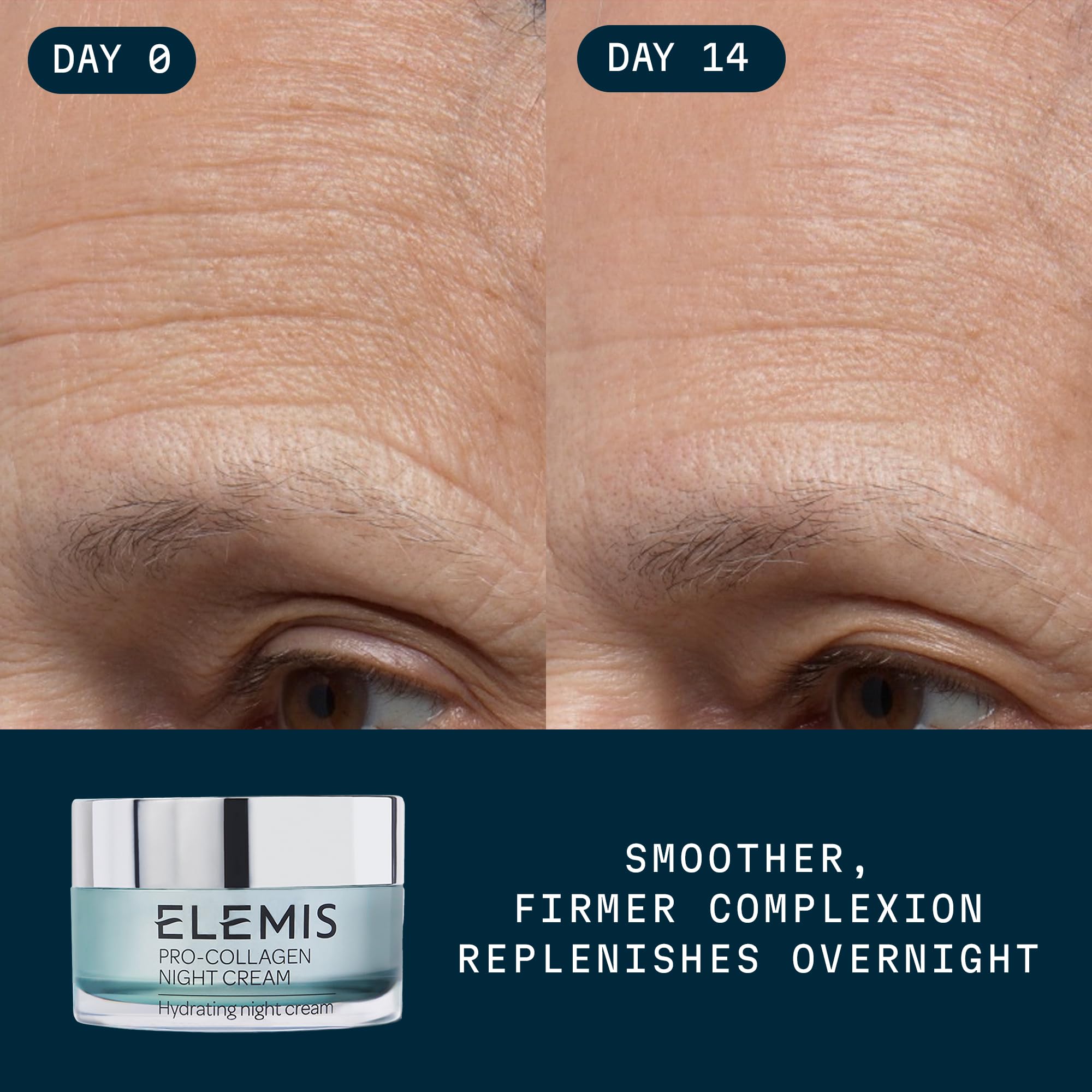 Texture swatch of ELEMIS Pro-Collagen Night Cream showing creamy finish.