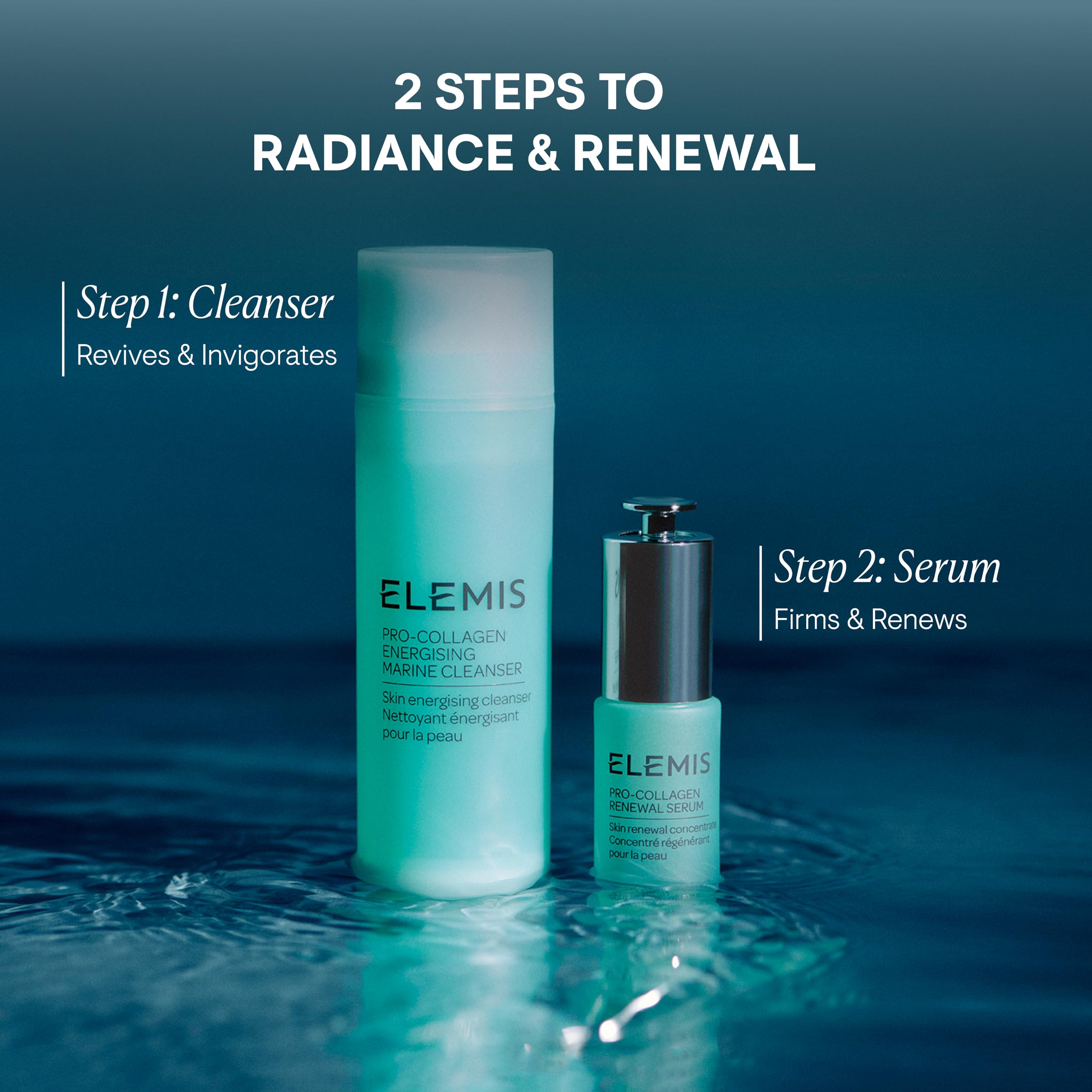 Demo of applying Elemis Pro-Collagen Renewal Serum during routine