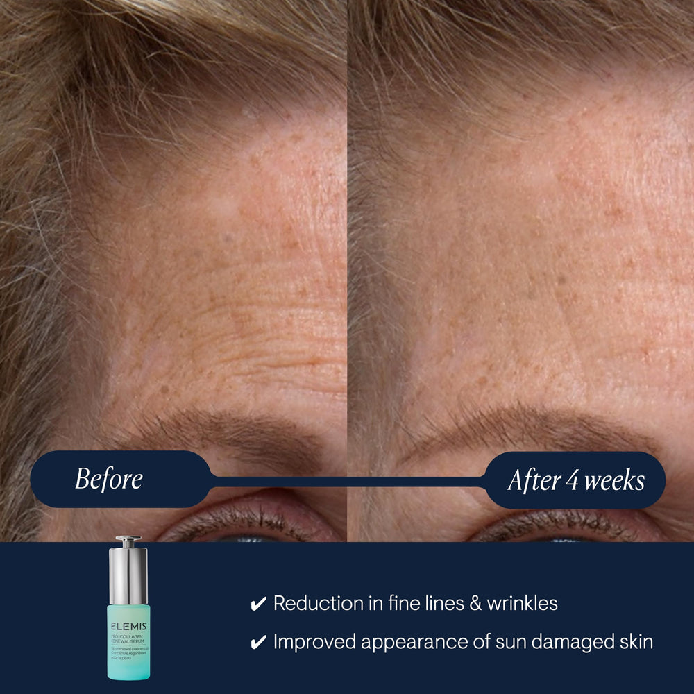 Close-up of the Elemis Pro-Collagen Renewal Serum dropper applying product
