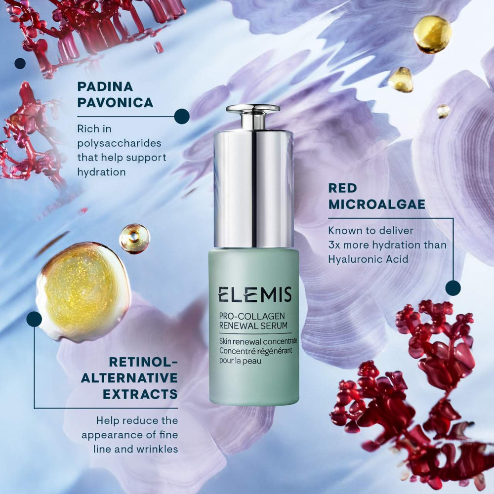 Elemis Pro-Collagen Renewal Serum in daily skincare routine setup