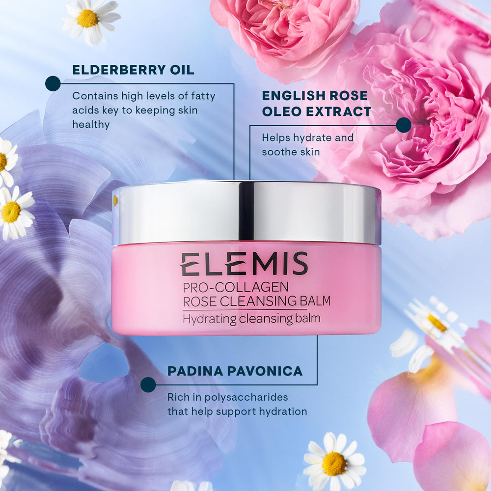 ELEMIS cleansing balm removed with damp cloth after makeup removal.