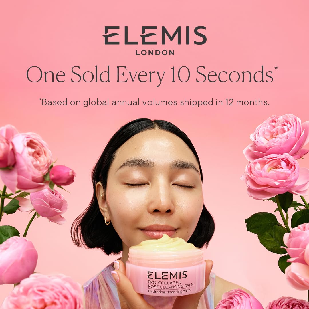 ELEMIS Pro-Collagen Rose Cleansing Balm detail shows English Rose Oleo Extract for soothing care.