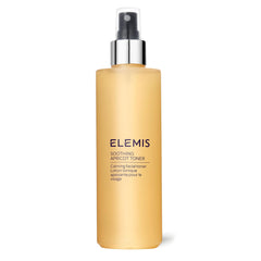 ELEMIS soothing apricot toner bottle displays hydrating, alcohol-free formula for sensitive skin.