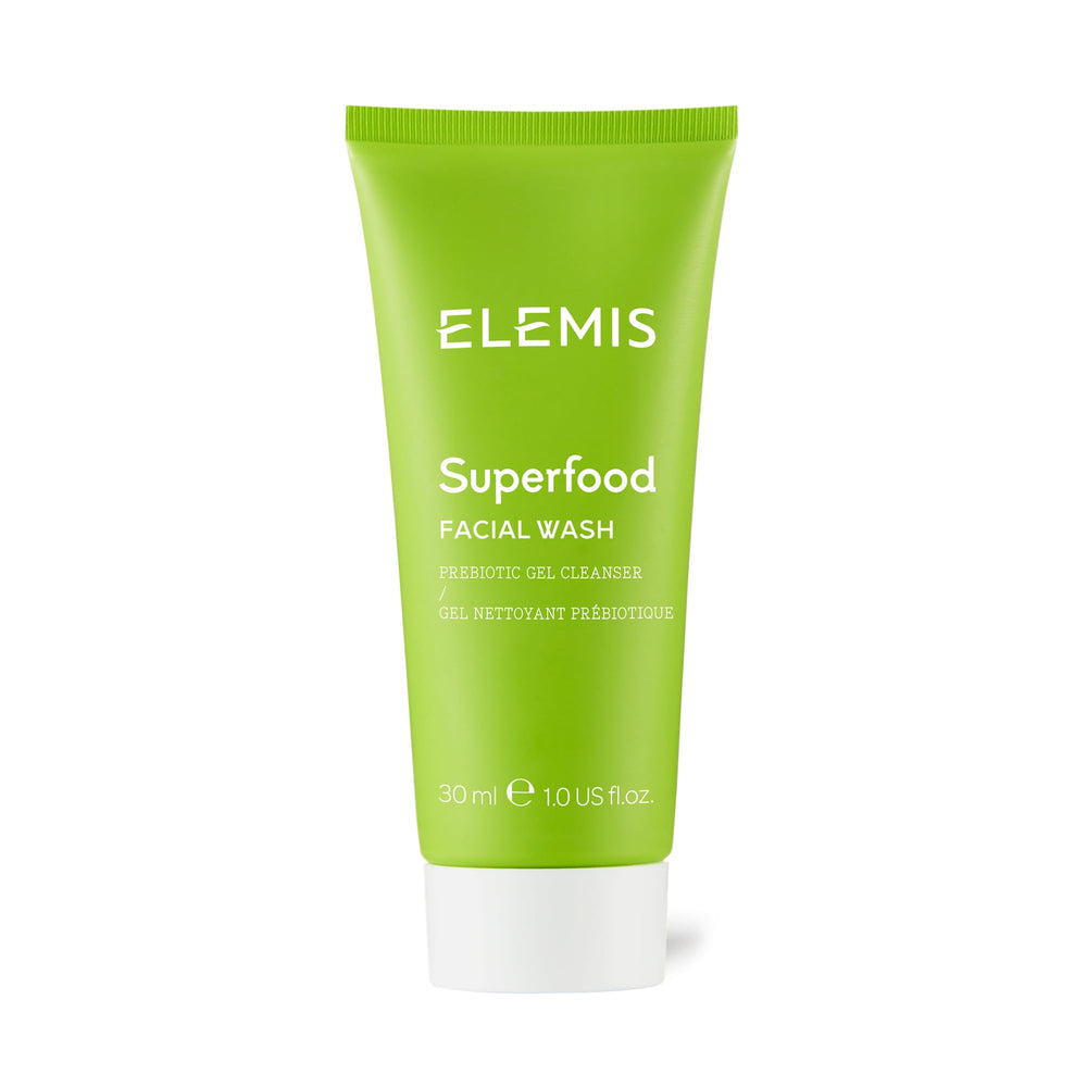 ELEMIS Superfood Facial Wash bottle for everyday cleansing and travel-friendly skincare.