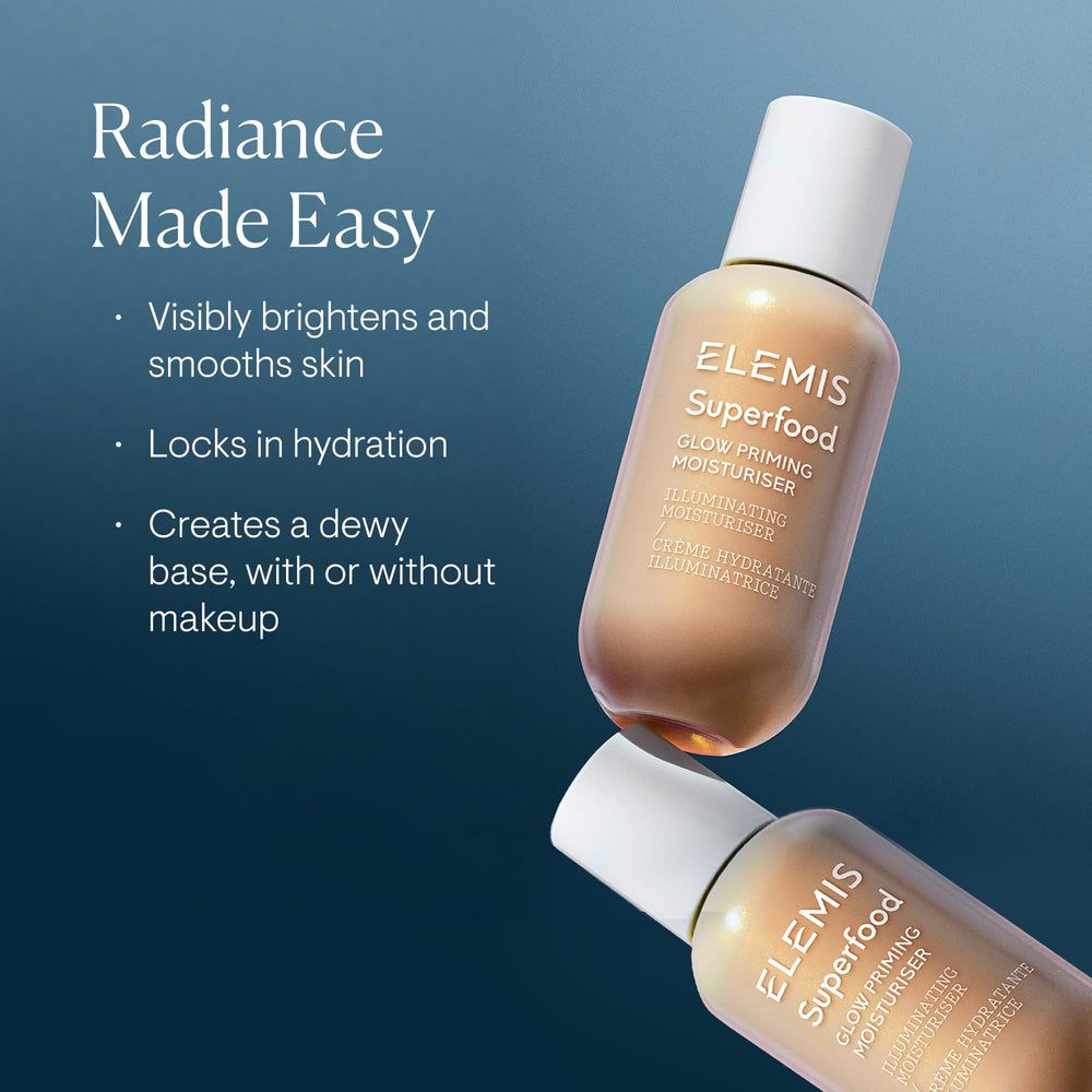 ELEMIS Glow Priming Moisturizer packaging showing compact 60ml design.