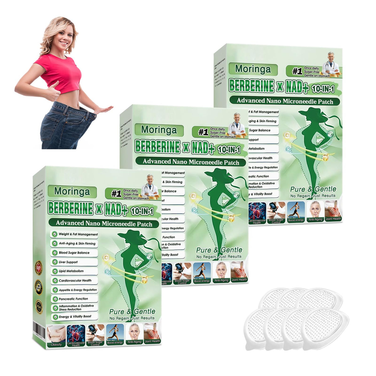 elesysy Moringa 10-in-1 patch with invisible design for daily discreet wear