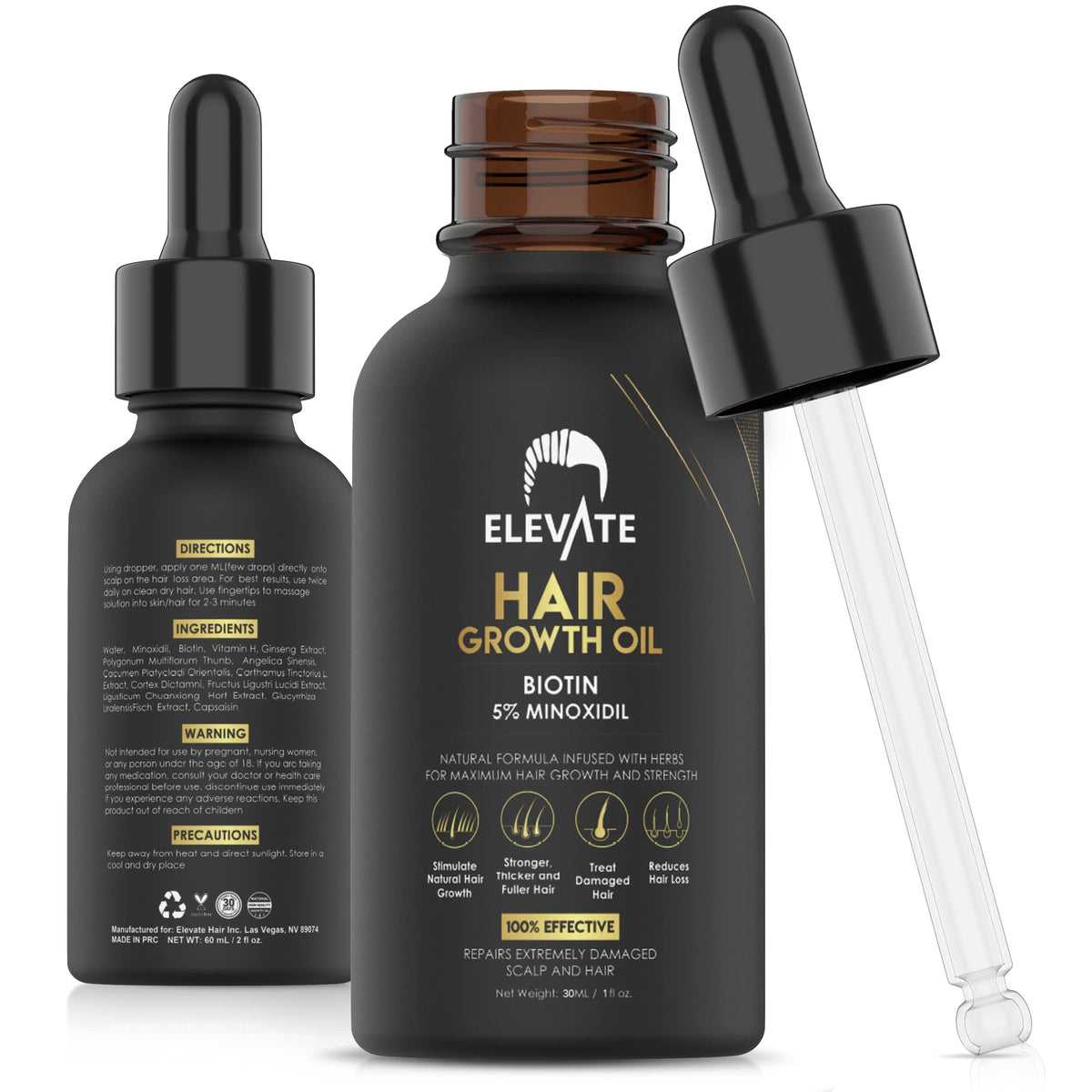Elevate minoxidil 5% frasco: impulso para cabello más lleno.